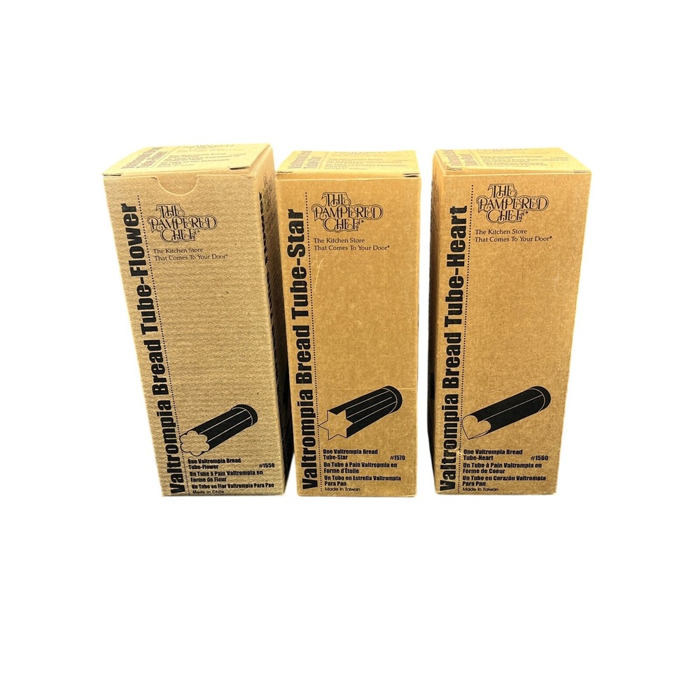 Pampered Chef Valtrompia‎ Bread Tube Flower Star Heart Set New Baking Kitchen 3